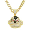 Alloy Three Dimensional Geometric Monkey Pendant Necklace With Diamond And Cuban Chain Hip Hop Accessories