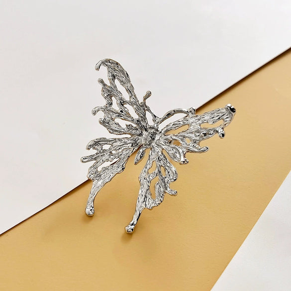 Alloy Three Dimensional Large Butterfly Women's Retro Niche Fashion Exaggerated Temperament Ring With Electroplating