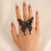 Alloy Three Dimensional Large Butterfly Women's Retro Niche Fashion Exaggerated Temperament Ring With Electroplating