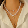 Alloy Three Layer Pearl Starfish Pendant Necklace With Animal And Zodiac Shapes Electroplated For Girls