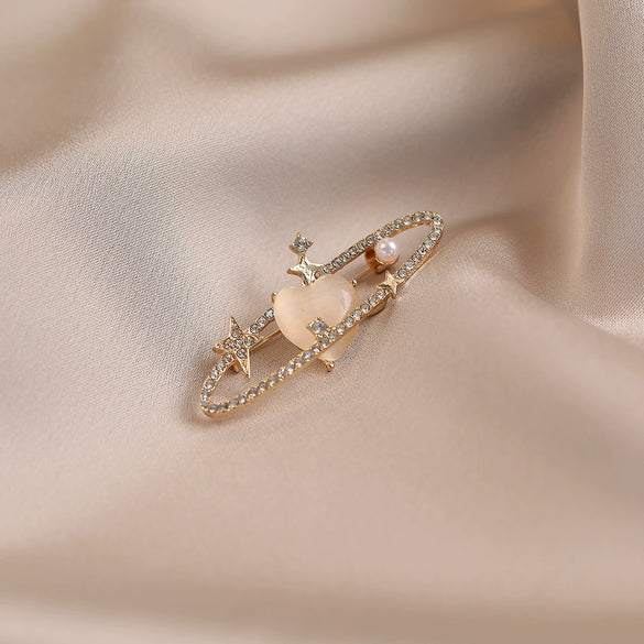 Alloy Threedimensional Planet Star Brooch Electroplated For Men And Women