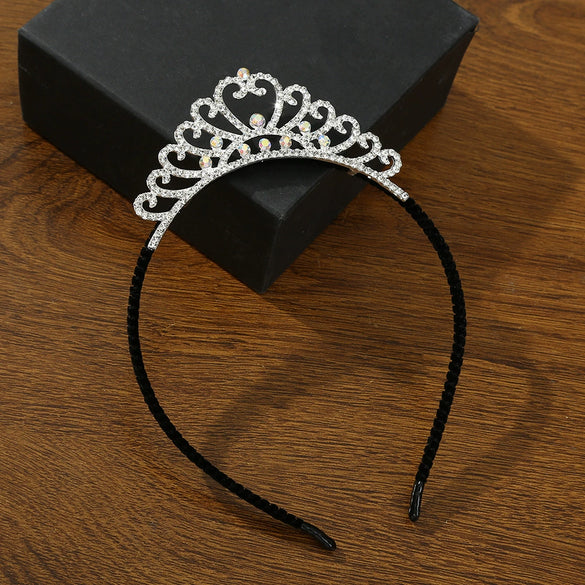 Alloy Threedimensional Rhinestone Hairband For Girls Electroplated Hair Accessories