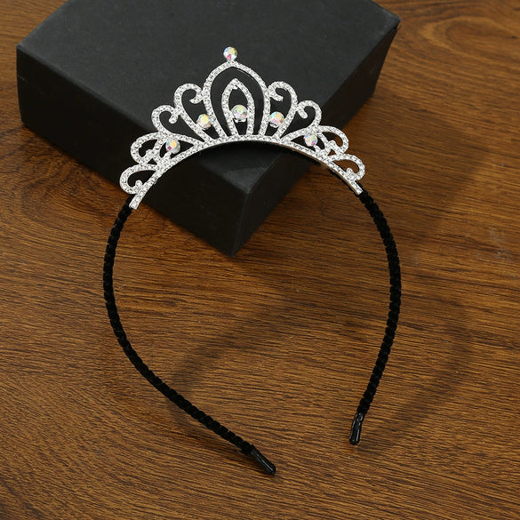 Alloy Threedimensional Rhinestone Hairband For Girls Electroplated Hair Accessories