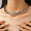 Alloy Threewire Winding Spring Collar Bracelet And Necklace Electroplating Metal Punk Hiphop Unisex