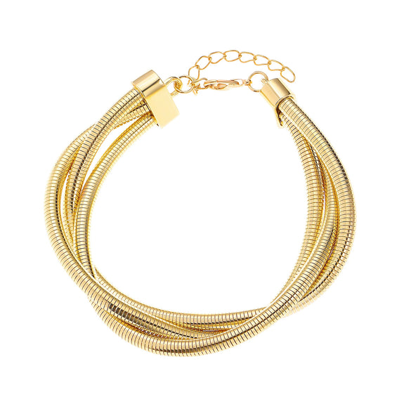Alloy Threewire Winding Spring Collar Bracelet And Necklace Electroplating Metal Punk Hiphop Unisex