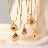 Alloy Tiger Eye Stone Geometric Retro Necklace For Women