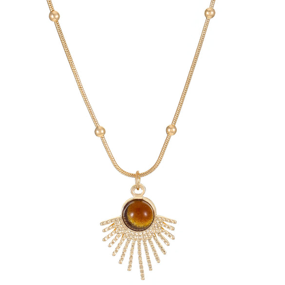 Alloy Tiger Eye Stone Geometric Retro Necklace For Women