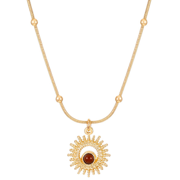 Alloy Tiger Eye Stone Geometric Retro Necklace For Women