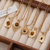 Alloy Tiger Eye Stone Geometric Retro Necklace For Women
