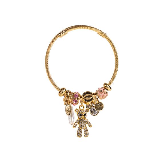 Alloy Titanium Steel Animal Geometric Pendant Opening Adjustable Unisex Bracelet