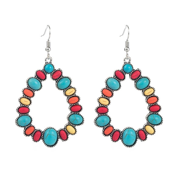 Alloy Turquoise Geometric Women's Luxury Long Earrings