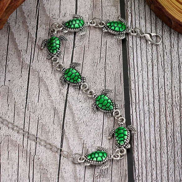 Alloy Turtle Handmade Unisex Vintage Jewelry Bracelet With Animal Zodiac Pattern And Electroplating