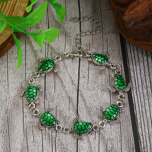 Alloy Turtle Handmade Unisex Vintage Jewelry Bracelet With Animal Zodiac Pattern And Electroplating