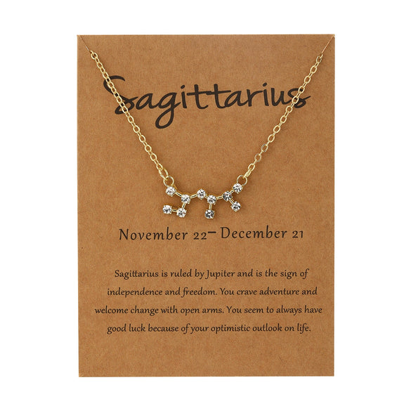Alloy Twelve Constellations Star Pendant Necklace