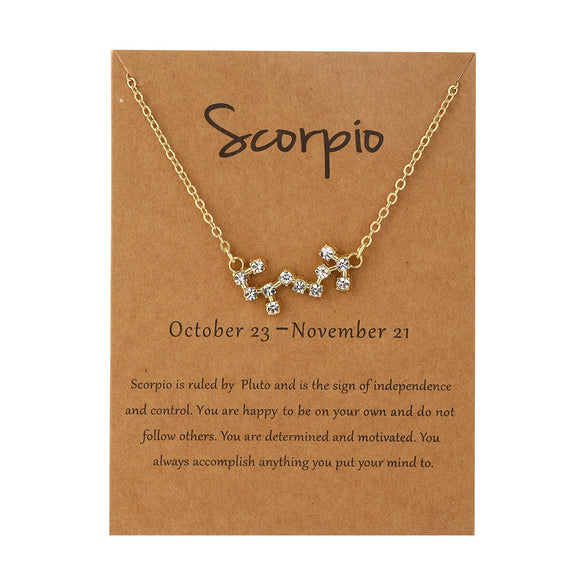Alloy Twelve Constellations Star Pendant Necklace