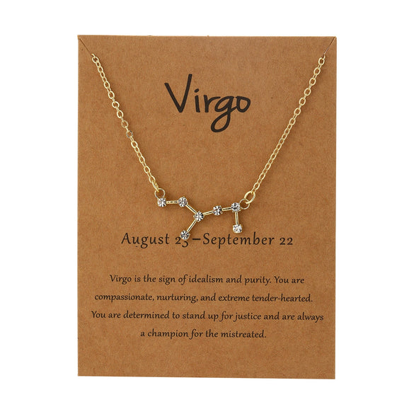 Alloy Twelve Constellations Star Pendant Necklace