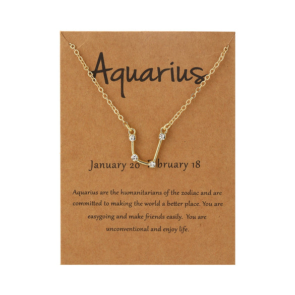 Alloy Twelve Constellations Star Pendant Necklace