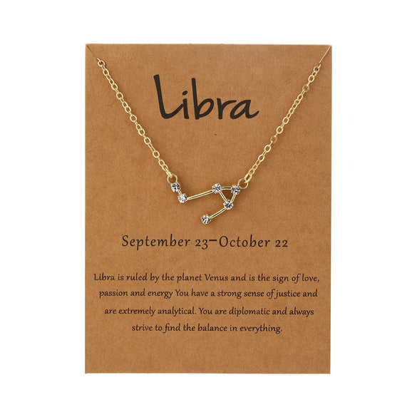 Alloy Twelve Constellations Star Pendant Necklace