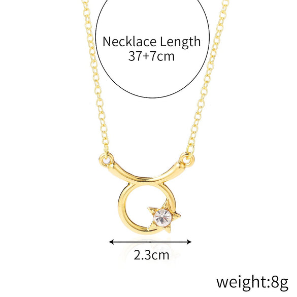 Alloy Twelve Constellations Star Pendant Necklace