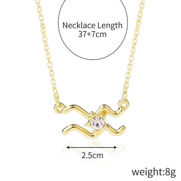 Alloy Twelve Constellations Star Pendant Necklace