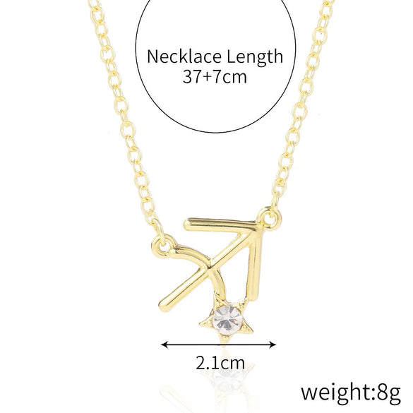 Alloy Twelve Constellations Star Pendant Necklace