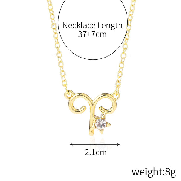 Alloy Twelve Constellations Star Pendant Necklace