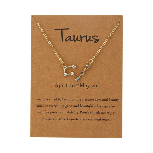 Alloy Twelve Constellations Star Pendant Necklace