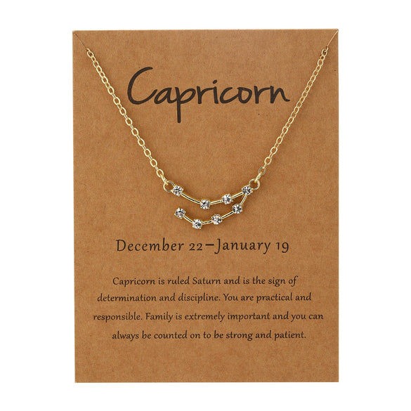 Alloy Twelve Constellations Star Pendant Necklace