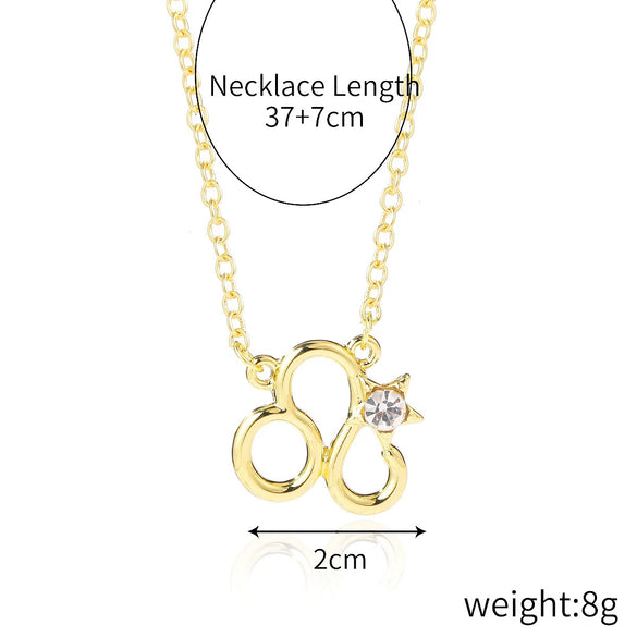 Alloy Twelve Constellations Star Pendant Necklace