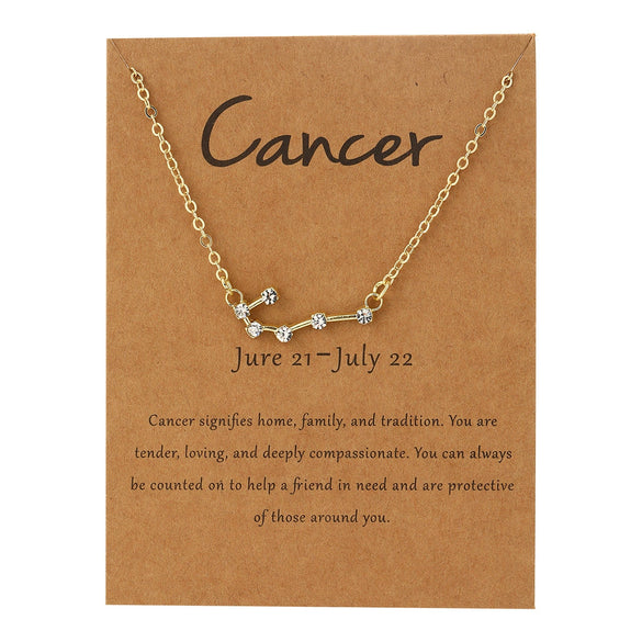 Alloy Twelve Constellations Star Pendant Necklace