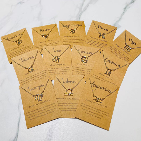 Alloy Twelve Constellations Star Pendant Necklace