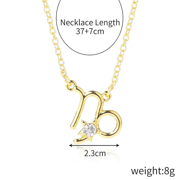 Alloy Twelve Constellations Star Pendant Necklace