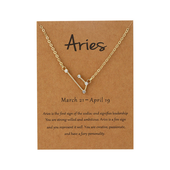Alloy Twelve Constellations Star Pendant Necklace