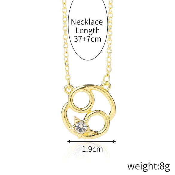 Alloy Twelve Constellations Star Pendant Necklace