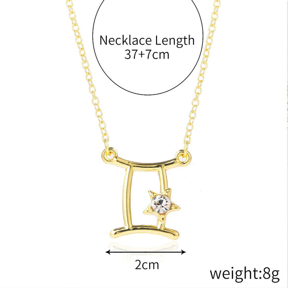 Alloy Twelve Constellations Star Pendant Necklace
