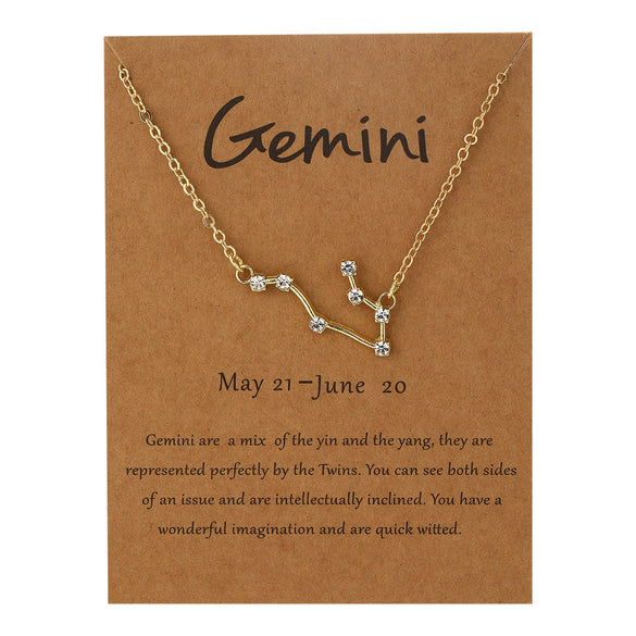 Alloy Twelve Constellations Star Pendant Necklace