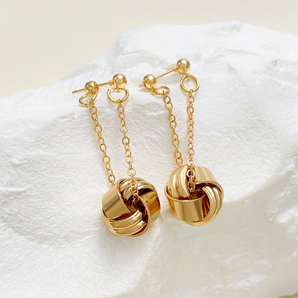 Alloy Twist Geometric Women's Jewelry Set With Electroplating Necklace Earrings Ring