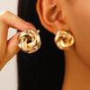 Alloy Twist Geometric Women's Jewelry Set With Electroplating Necklace Earrings Ring