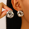 Alloy Twist Geometric Women's Jewelry Set With Electroplating Necklace Earrings Ring
