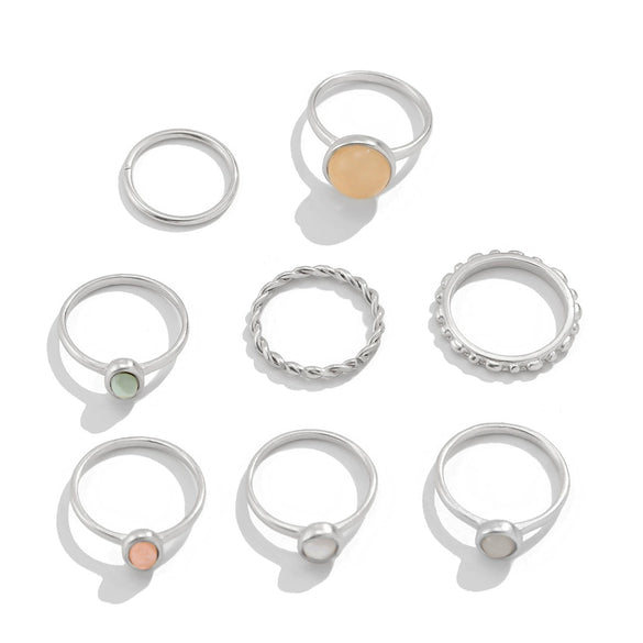 Alloy Twist Hollow Cross Chain Ring With Wave Pattern Punk Style Electroplated