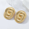 Alloy Twisted Corrugated Geometric Electroplated Ladies Earrings