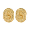 Alloy Twisted Corrugated Geometric Electroplated Ladies Earrings