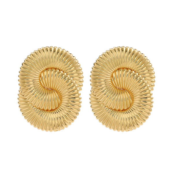 Alloy Twisted Corrugated Geometric Electroplated Ladies Earrings