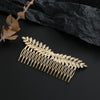 Alloy Two Leaf Insert Hair Comb For Women With Electroplating Design