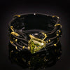 Alloy Twocolor Triangle Zircon Ring Electroplated Fashion Geometric Style Unisex