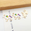 Alloy Unicorn Dripping Oil Diy Handmade Jewelry Accessories Pendant Earrings Necklace Keychain