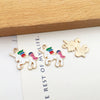 Alloy Unicorn Dripping Oil Diy Handmade Jewelry Accessories Pendant Earrings Necklace Keychain