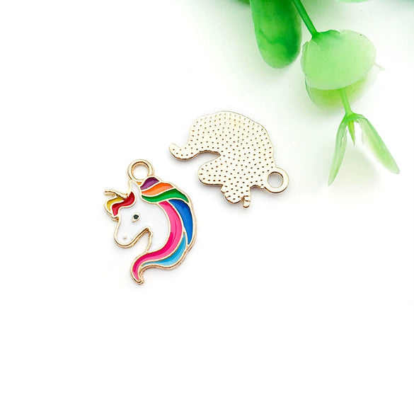 Alloy Unicorn Pendant With Oil Drop Design Handmade Jewelry Accessories For Diy Bracelets