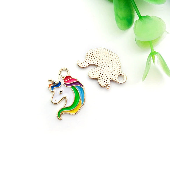 Alloy Unicorn Pendant With Oil Drop Design Handmade Jewelry Accessories For Diy Bracelets