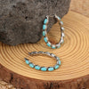 Alloy Ushaped Geometric Retro Western Style Turquoise Earrings Electroplated For Women